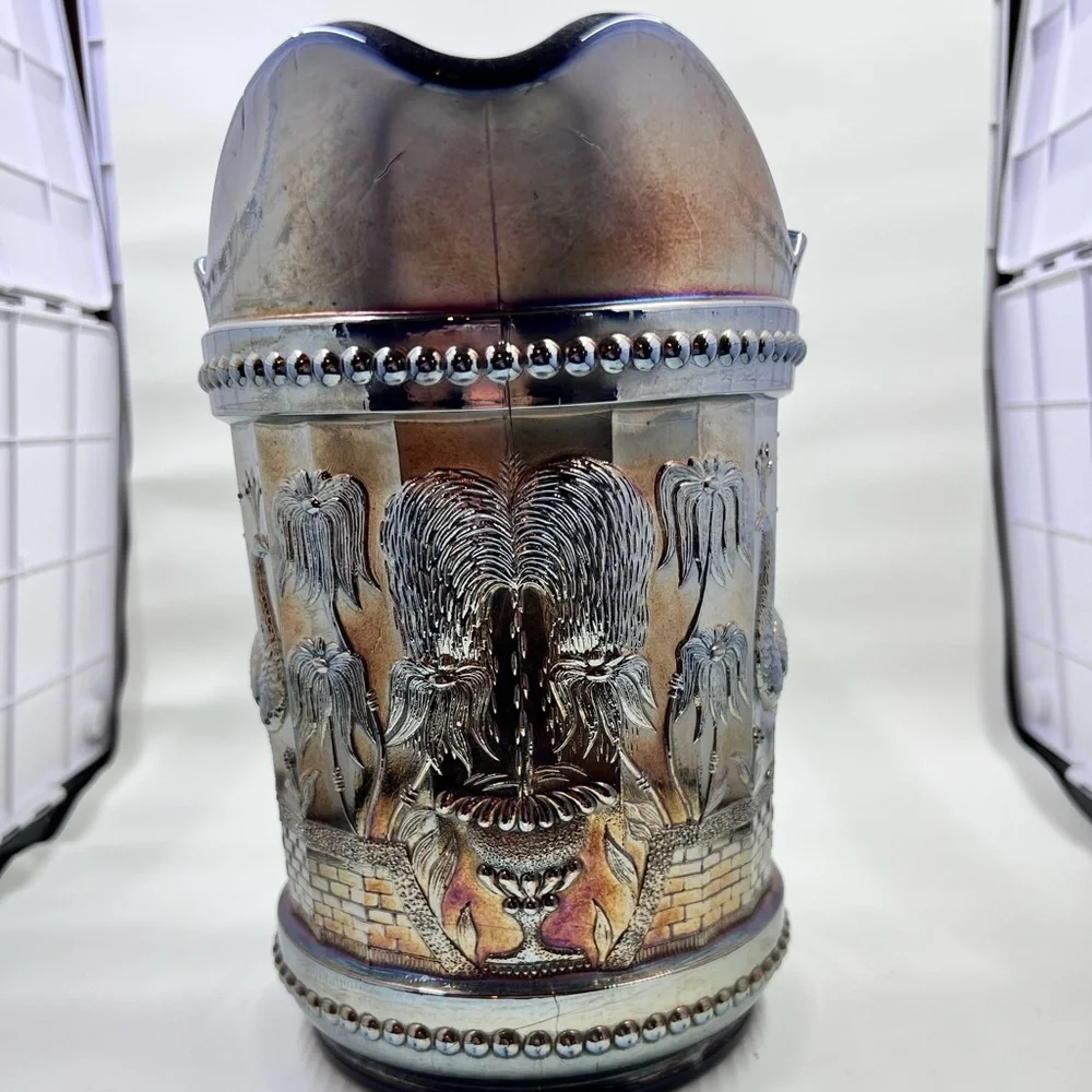 Antique Dugan Peacock at the Fountain carnival glass pitcher - Picture 13 of 13
